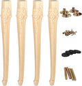 La Vane 30 inch / 75cm Wooden Furniture Legs, Set of 4 European Style Solid Wood Carving Unfinished Furniture Replacement Feet Decoration for Sofa Cabinet Wardrobe Table Loveseat