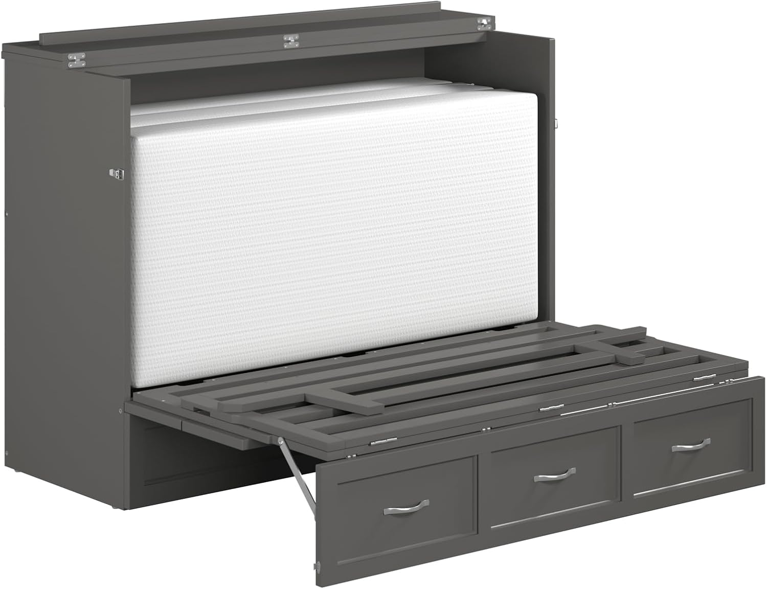 AFI Deerfield Murphy Bed Chest Full w/Charger Grey