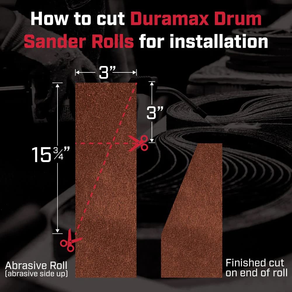 Maverick Abrasives Drum Sander Sandpaper Roll 6'' X 25 Yards Premium Aluminum Oxide Cloth Backed Made in USA (36 Grit)