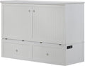 Mega Solutions Murphybedz Tuscany Murphy Cabinet Chest Bed with Charging Station 6 Inch (White, Queen)
