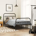 Black Steel Bed Frame 39.4x78.7 Inches with Headboard and Footboard, Sturdy Metal Platform for Ample Under-Bed Storage Space, Easy Assembly with Sleek Matte Finish, Durable