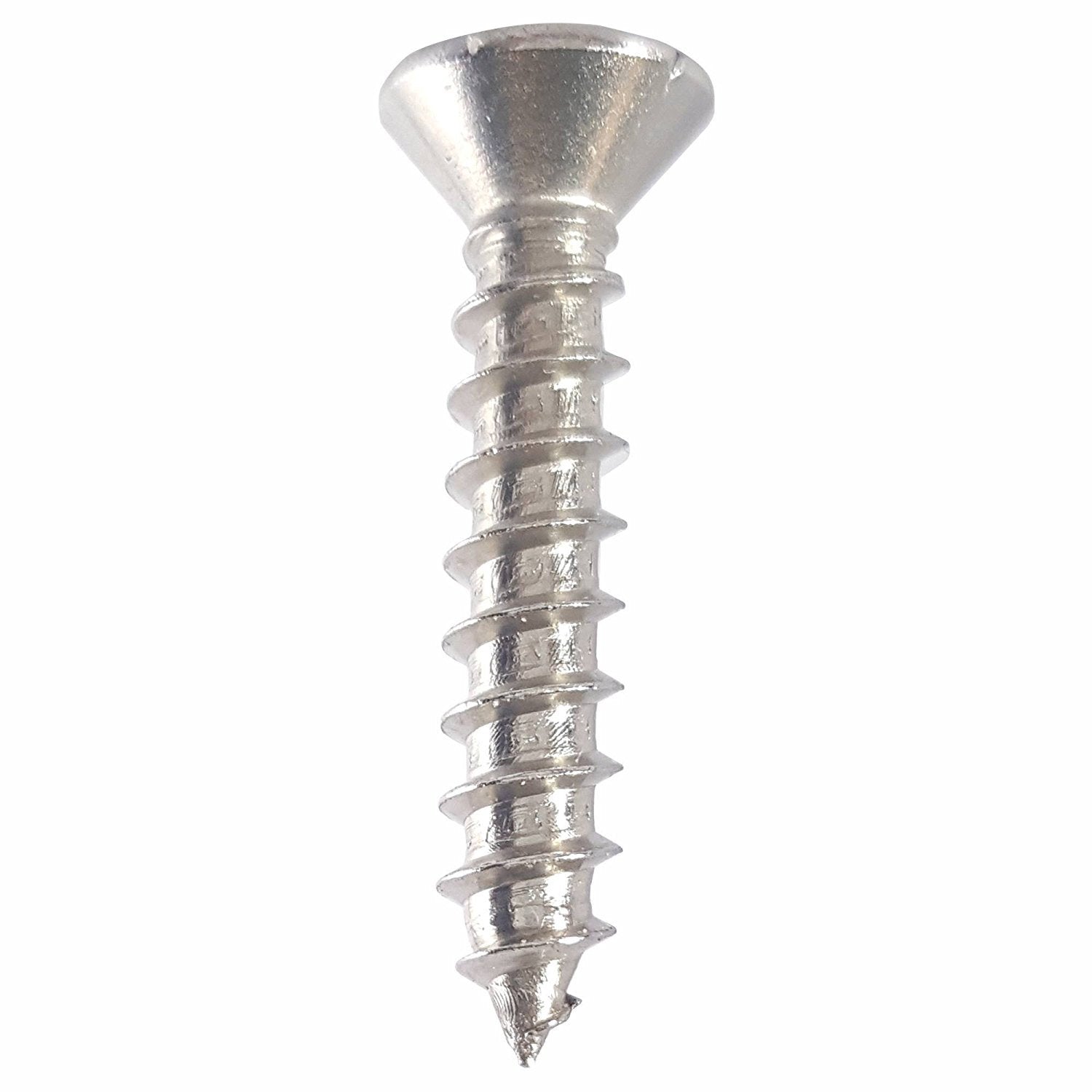 #8 x 1/2' Oval Head Sheet Metal Screws, Square Drive, Stainless Steel 18-8, Full Thread, Bright Finish, Self-Tapping, Type A, Quantity 2500 By Fastenere
