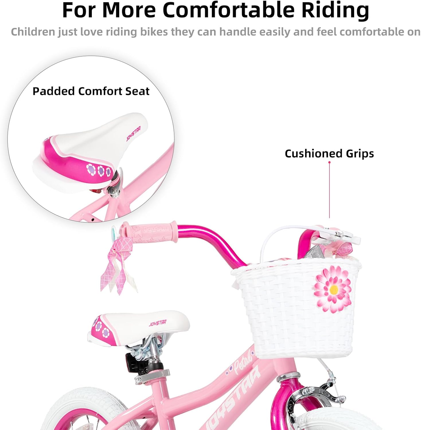 JOYSTAR Girls Bike for Toddlers and Kids Age 3-10 Years, 12 14 16 20 Inch Kids Bike with Training Wheels and Handbrakes, 20 Inch Bike with Kickstand, Multiple Colors
