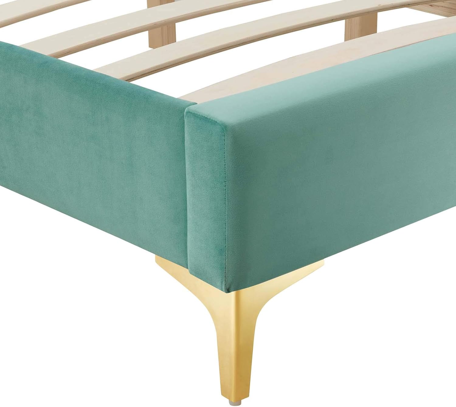 Modway MOD-6307-MIN Sutton King Performance Velvet Bed Frame, Mint