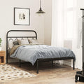 Modern Black Steel Bed Frame 39.4x78.7 Inches with Ample Storage, Heavy-Duty Metal Construction and Durable Powder-Coated Finish for Adult Bedroom