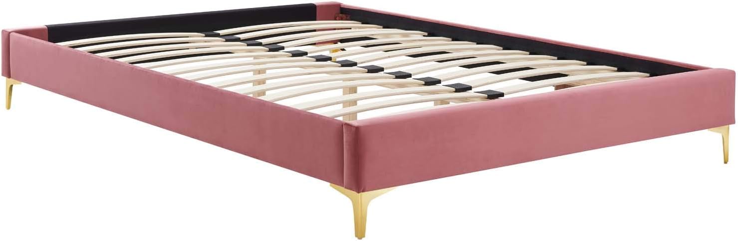 Modway MOD-6305-DUS Sutton Twin Performance Velvet Bed Frame, Dusty Rose