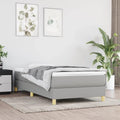 Light Gray Polyester Twin XL Bed Frame with Plywood and Engineered Wood Construction, Durable Fabric and Sturdy Support for Modern Bedroom, Breathable Material and Sleek