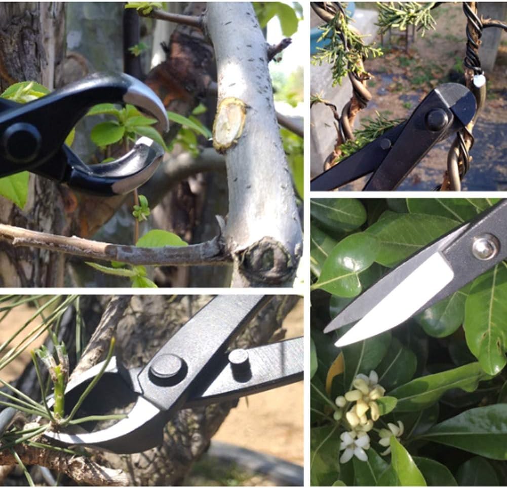 Secateurs Set,4pcs Multifunctional Bonsai Garden Pruning Kit with Storage Bag,Professional High Carbon Alloy Steel Blade Bypass Hand Pruner