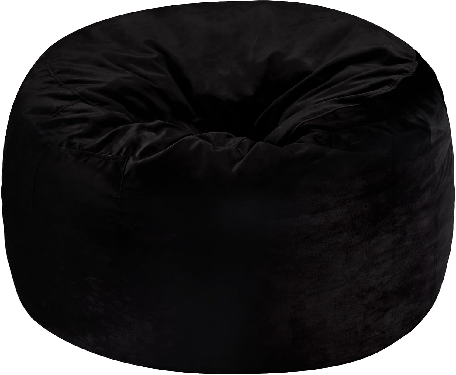 Homguava 6FT Bean Bag Chair Giant BeanBag with Memory Foam Filled, Large Bean Bag Chairs for Adults, Adult Bean Bag Chair with Dutch Velvet Cover for Living Room Bedroom-Black
