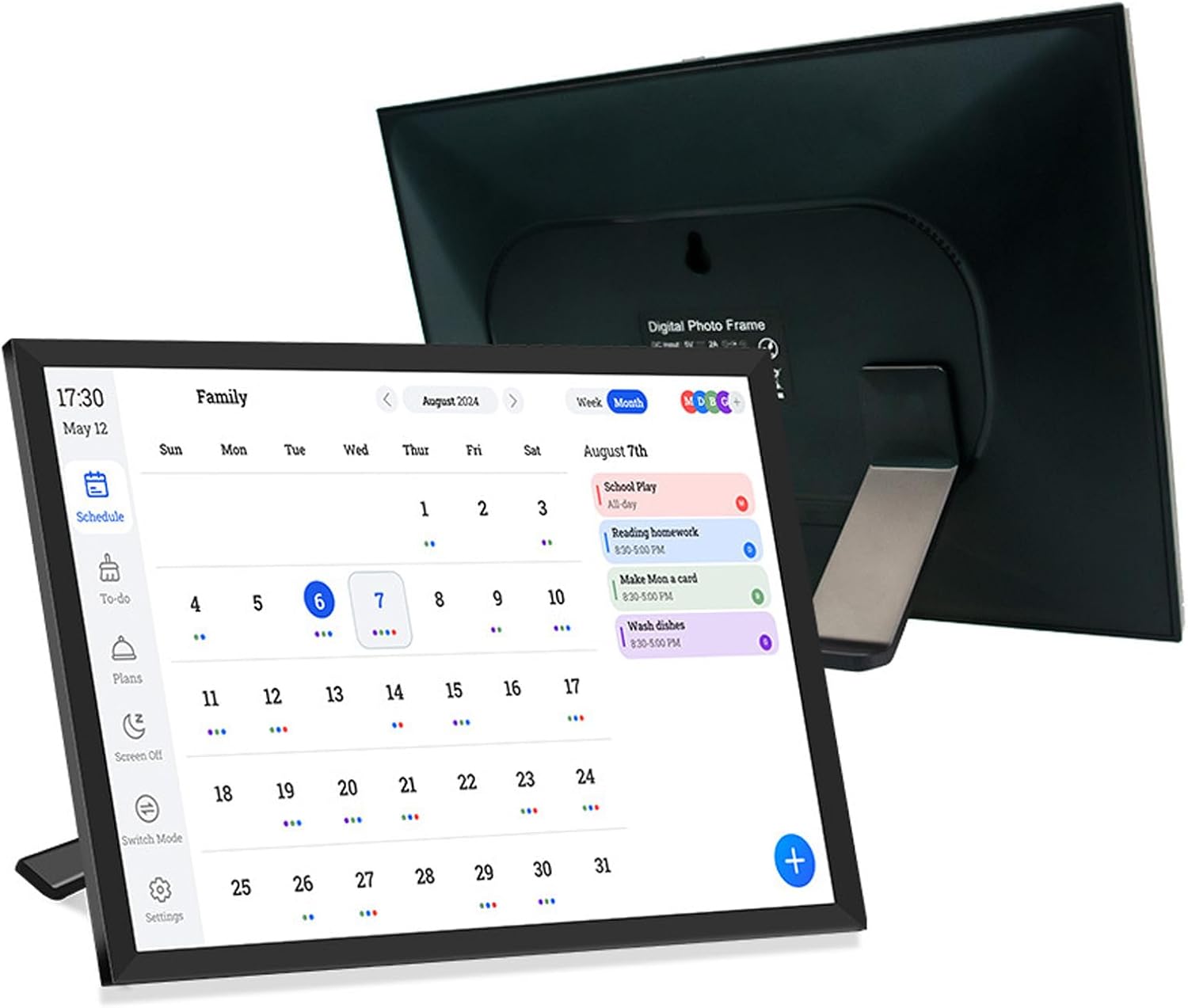 LICAEVEY 10.1 Inch Smart Digital Calendar, HD Touchscreen Family Planner with Chore Chart & Photo Frame, WiFi Connected for Home Office Use
