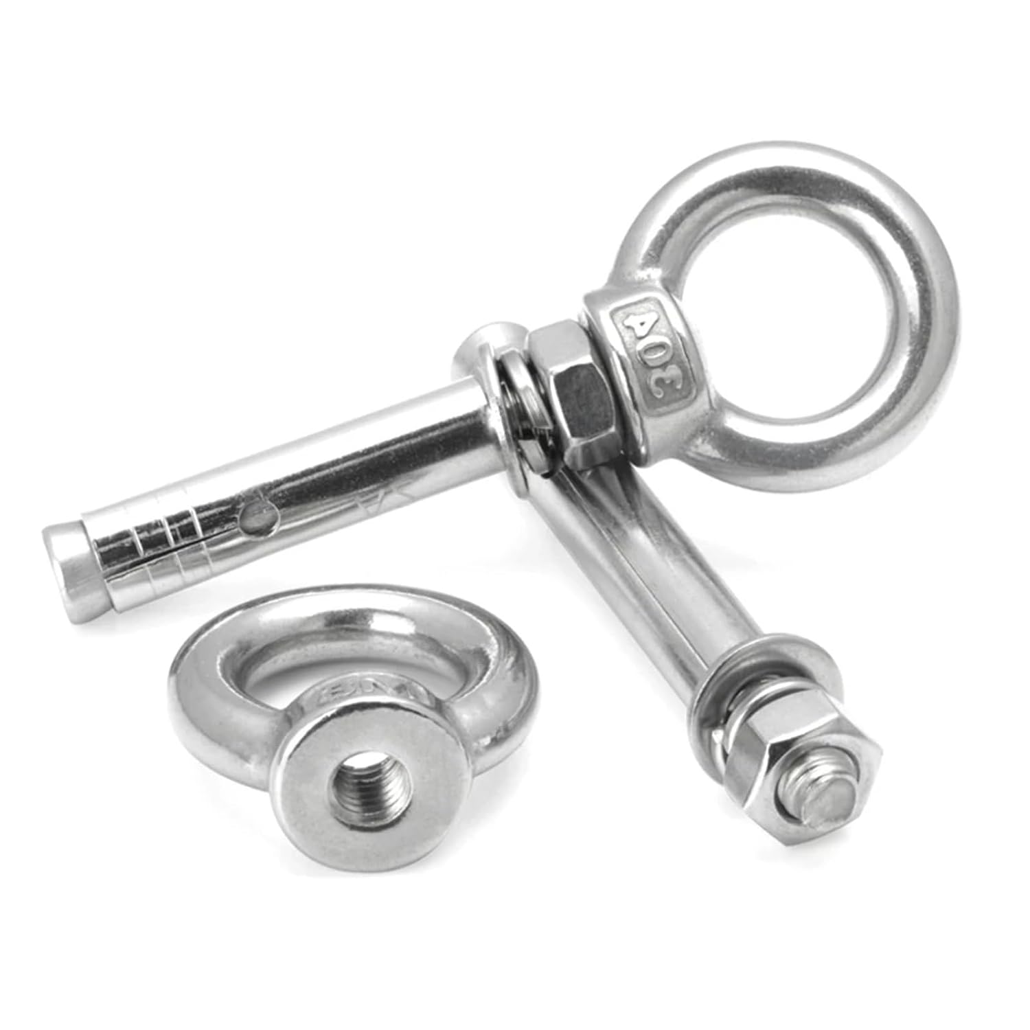 Anchor Bolts,Expansion Bolt, Sleeve Anchor Concrete Expansion Eye Bolt 304 Stainless Steel Installation Artifact Hook Long Universal Ring Screws(M16x200mm 1pc)