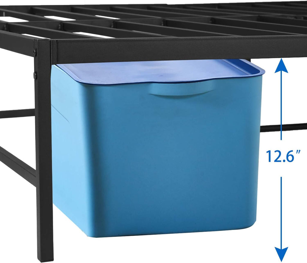 VECELO Metal Platform Bed Frame, No Box Spring Needed/Mattress Foundation/Steel Slat Support Black (King)