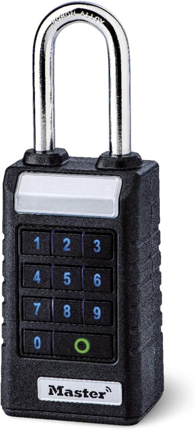 Master Lock 6400EURLJENT Professional Bluetooth Smart Padlock [Bluetooth Compatible with Smartphones] [Long Shackle] [Weatherproof]
