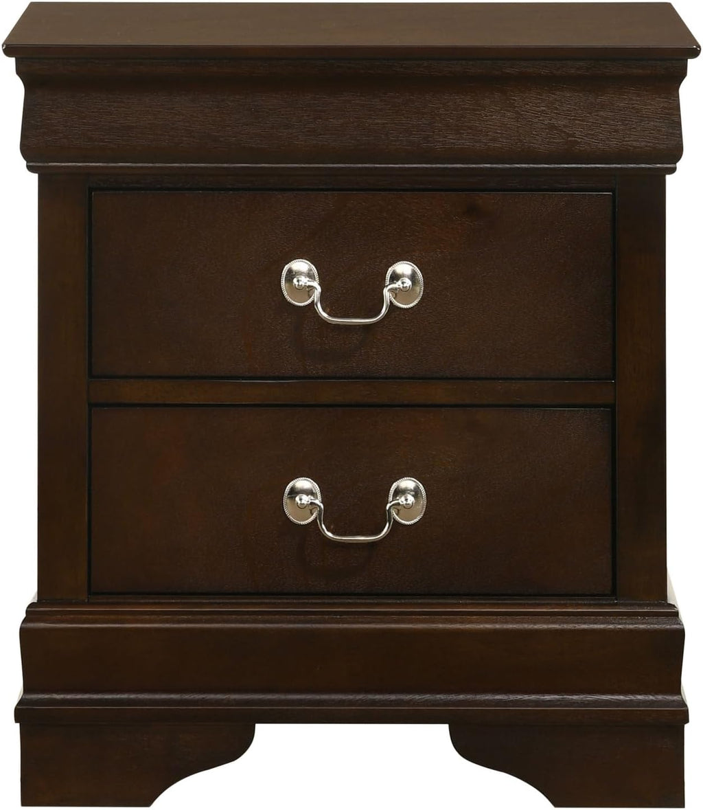 Bruno Cappuccino 4-Piece Full Bedroom Set - Wood Cappuccino - Traditional Silhouette with Elegant Finish - Bedroom Decor