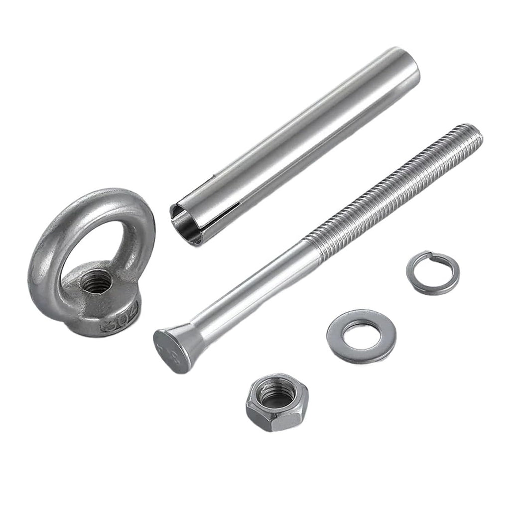 Anchor Bolts,Expansion Bolt, 5Pcs Stainless Steel Universal Ring Expansion Screw Sleeve Anchor Concrete Eye Bolt Installation Artifact Long Hook(M8*120MM)