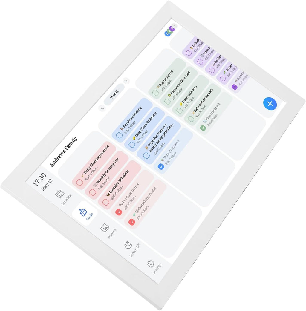 Asixxsix Digital Calendar, 10.1 Inch Smart Digital Calendar Touch Screen with Chore Chart Photo Frame APP Control for Family Schedules and Home Organization