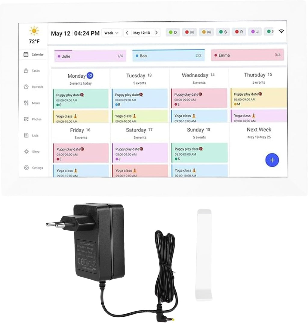 Goshyda 15.6In Digital Calendar Touchscreen, 1080P HD Smart Family Organizer with App, Wall Mount, Dual Speakers, Digital Photo Frame for Home Kitchen (US Plug)