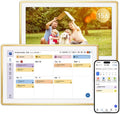 ANKRA 15.6' Digital Calendar, No Subscription Electronic Wall Calendar, Interactive Touchscreen Display for Family Schedules, Meal Planner, Chore Chart with Rewards, Digital Photo Frame, Wall & Desk Mountable (Gold)