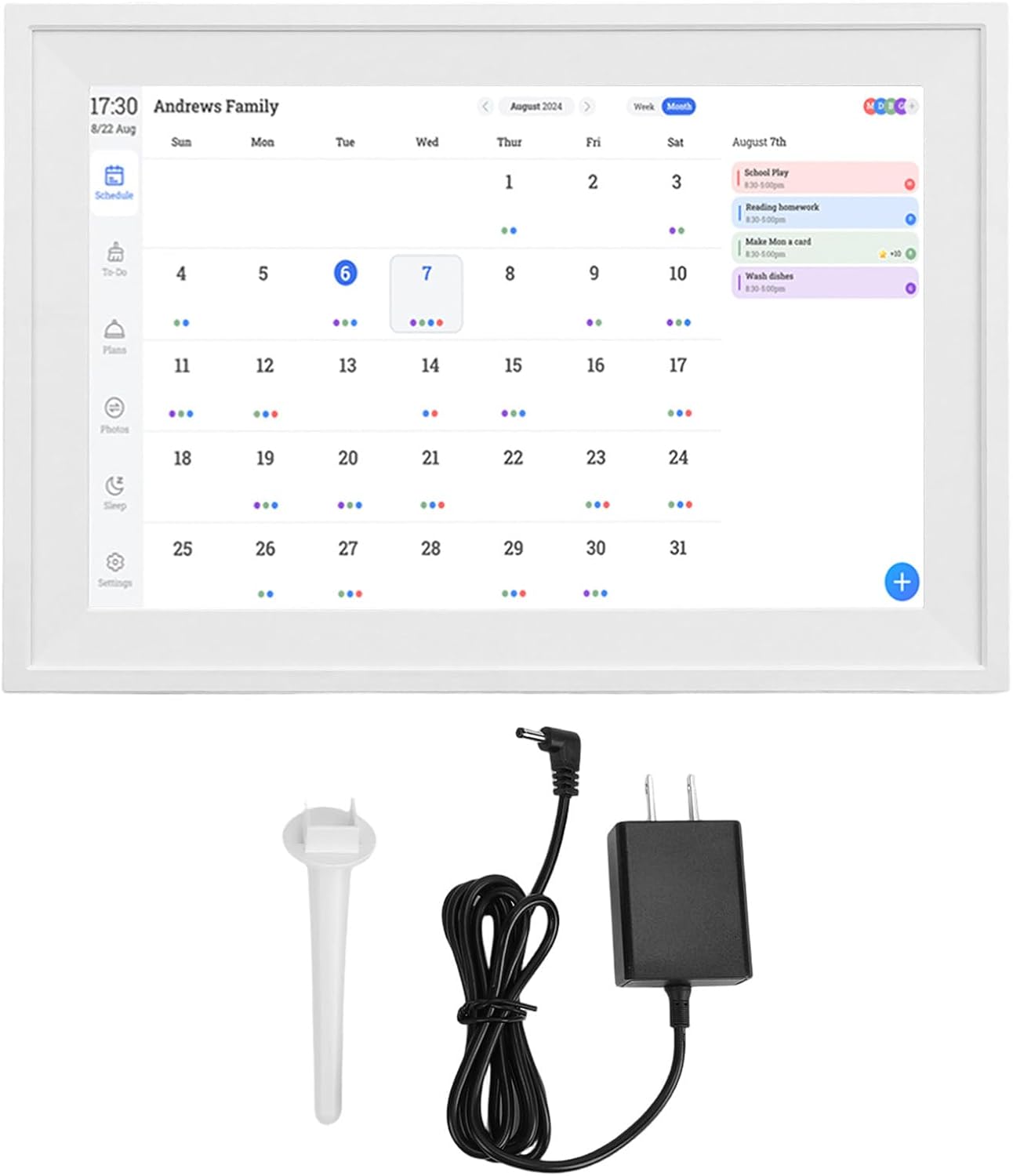 Fabater Smart Digital Calendar 10.1 Inch, Electronic Wall Calendars & Chore Chart, HD Touchscreen WiFi Digital Picture Frame Family Planner with APP for Family Schedules Planner (US Plug)