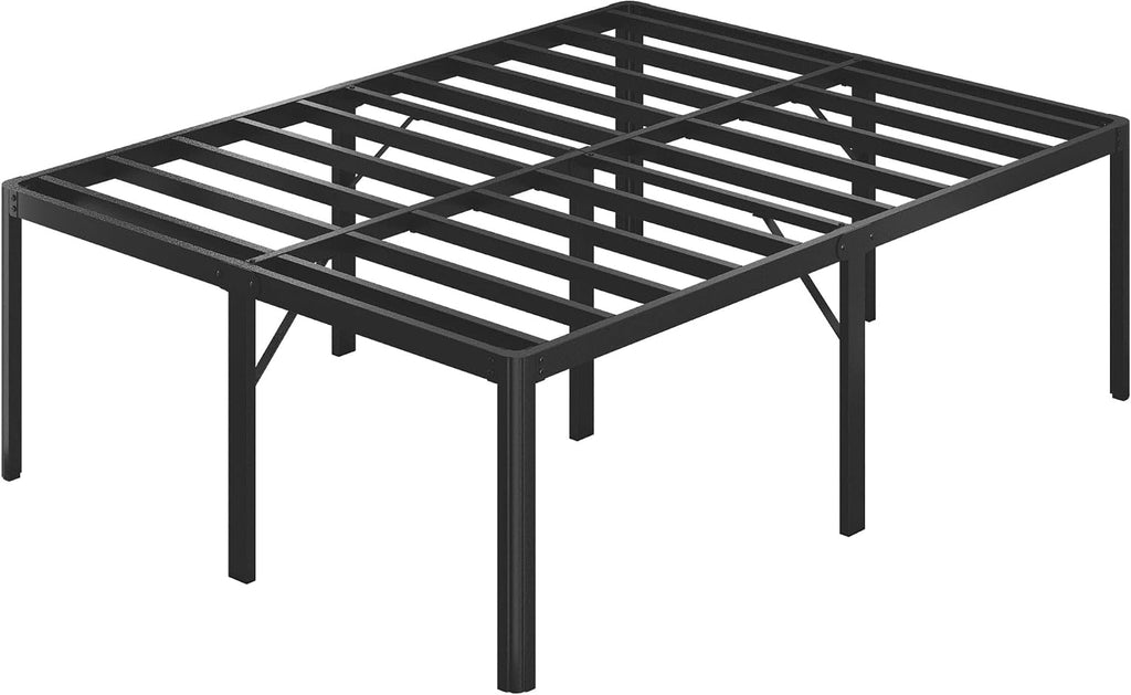 Lutown-Teen 25 Inch High Full Size Bed Frame with Rounded Corner Legs, Sturdy Mattress Foundation, Heavy Duty Metal Platform Bed Frame Full No Box Spring Needed, Noise Free, Easy Assembly, Black