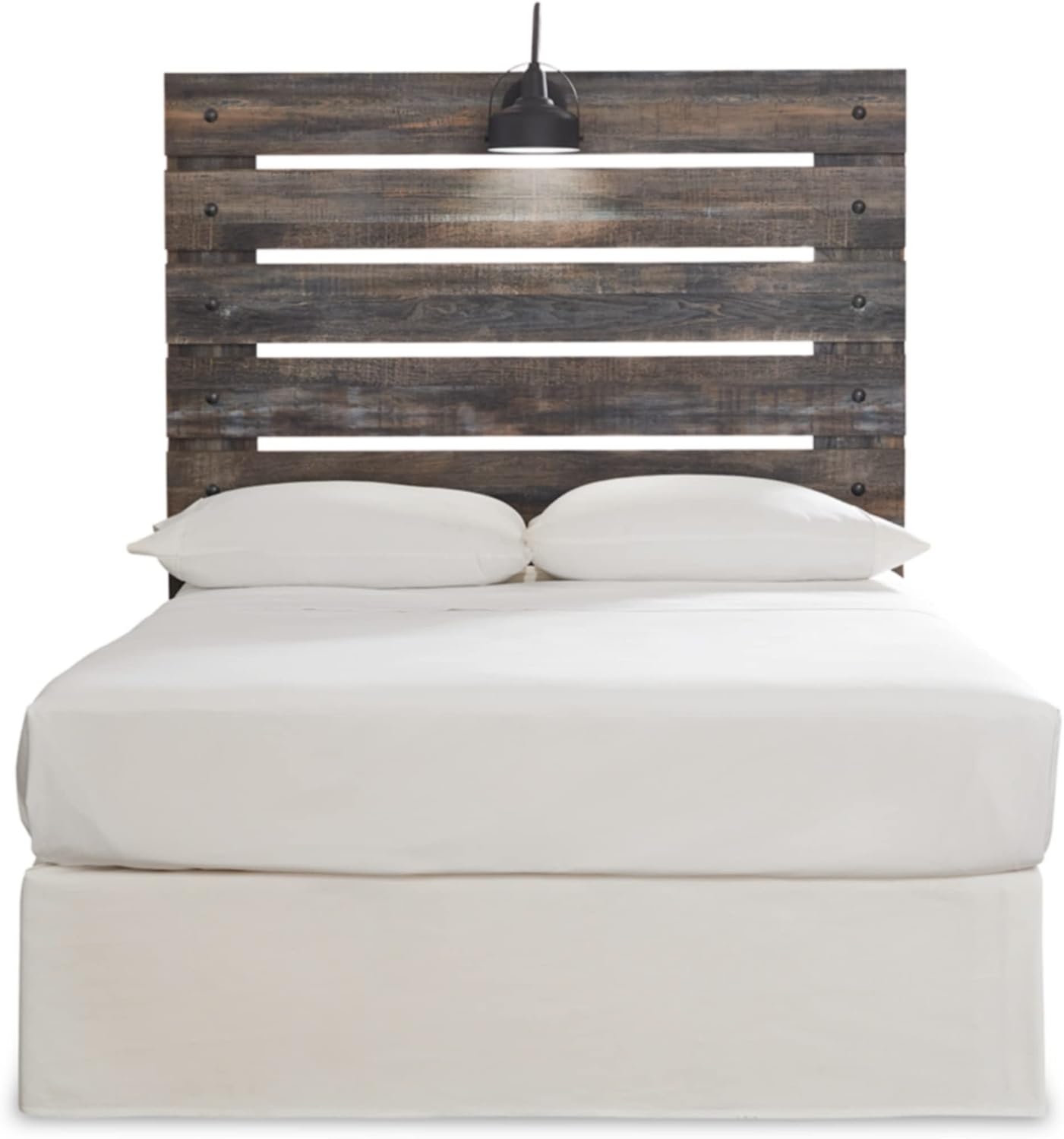 Signature Design by Ashley Drystan Rustic Panel Headboard ONLY with USB Charging Stations, Full, Brown