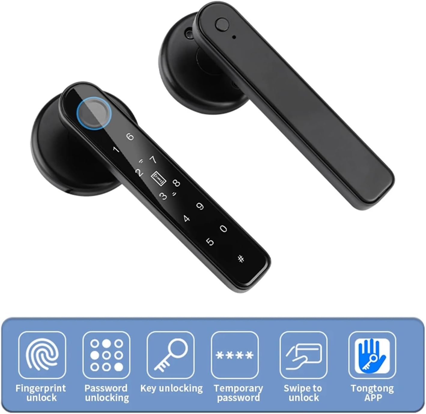 WiFi Outdoor Waterproof Smart Lock Fingerprint Biometric Digital Lock with Remote Control Electronic Lock Smart Door Lock(Black 1pc)