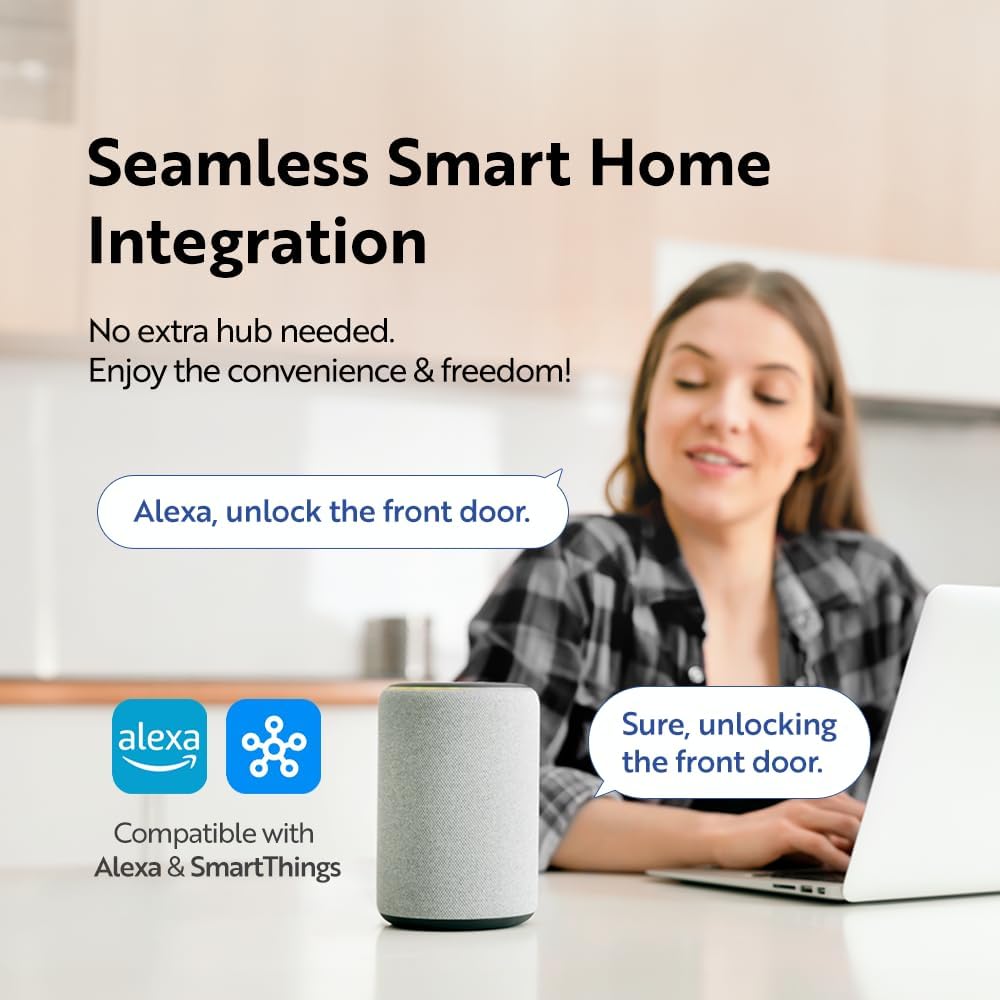Solity No-Hub Smart Digital Door Lock, Designed in Korea, Keyless Entry, Wi-Fi, Remote Control, Touchscreen Keypad, Auto Lock, IP54 Waterproof GT10K Keypad (Oil Rubbed Bronze)