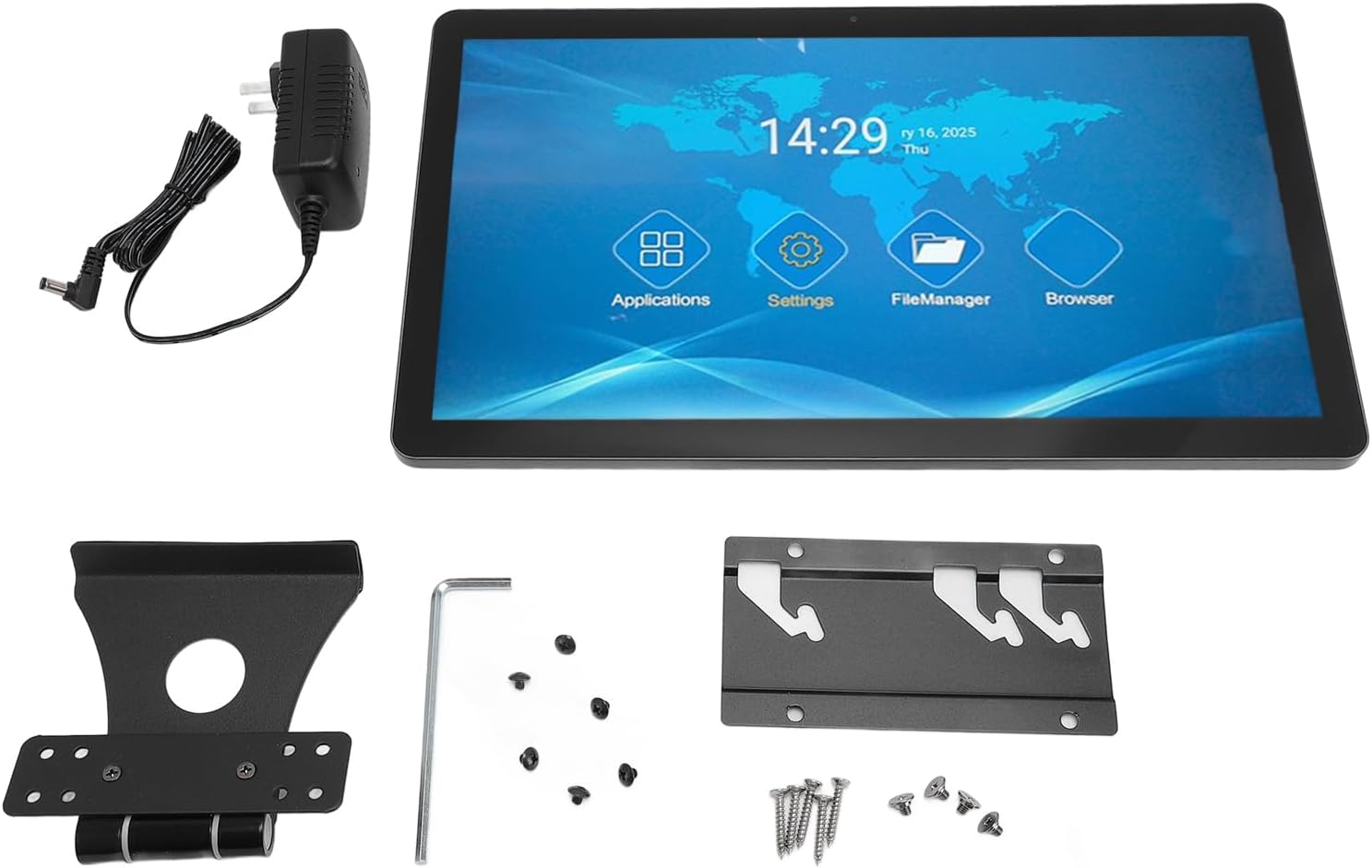 15.6 Inch Digital Calendar, Touch Screen Display, Smart Home Controller, Family Chore Chart, with Aluminum Alloy Stand, Video Call Photo Frame (US Plug)
