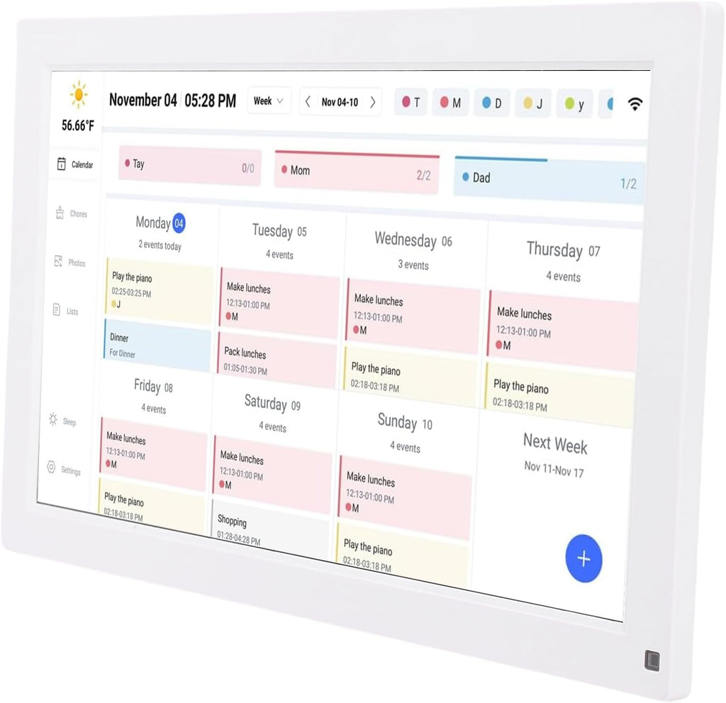 Digital Calendar, Smart Digital Calendar with 15.6 Inch 1080P Full HD Touchscreen, Smart Family Planner, Chore Chart for Organizing Your 2026 (US Plug)