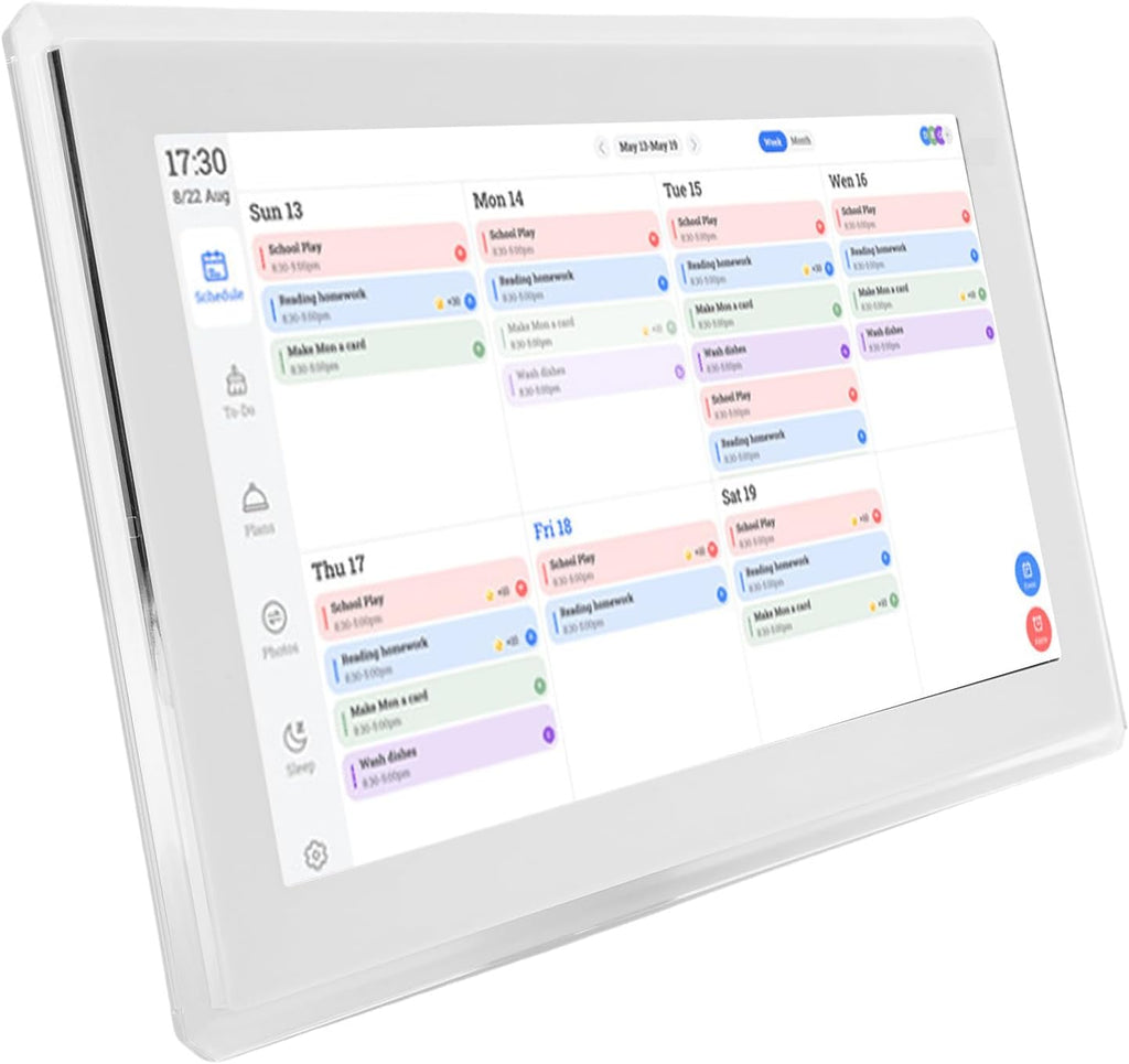 Fabater Smart Digital Calendar, 15.6 Inch LCD Touch Screen Interactive Family Scheduling Chore Chart Digital Calendar, Electronic Wall with Photo Frame Auto Sync for