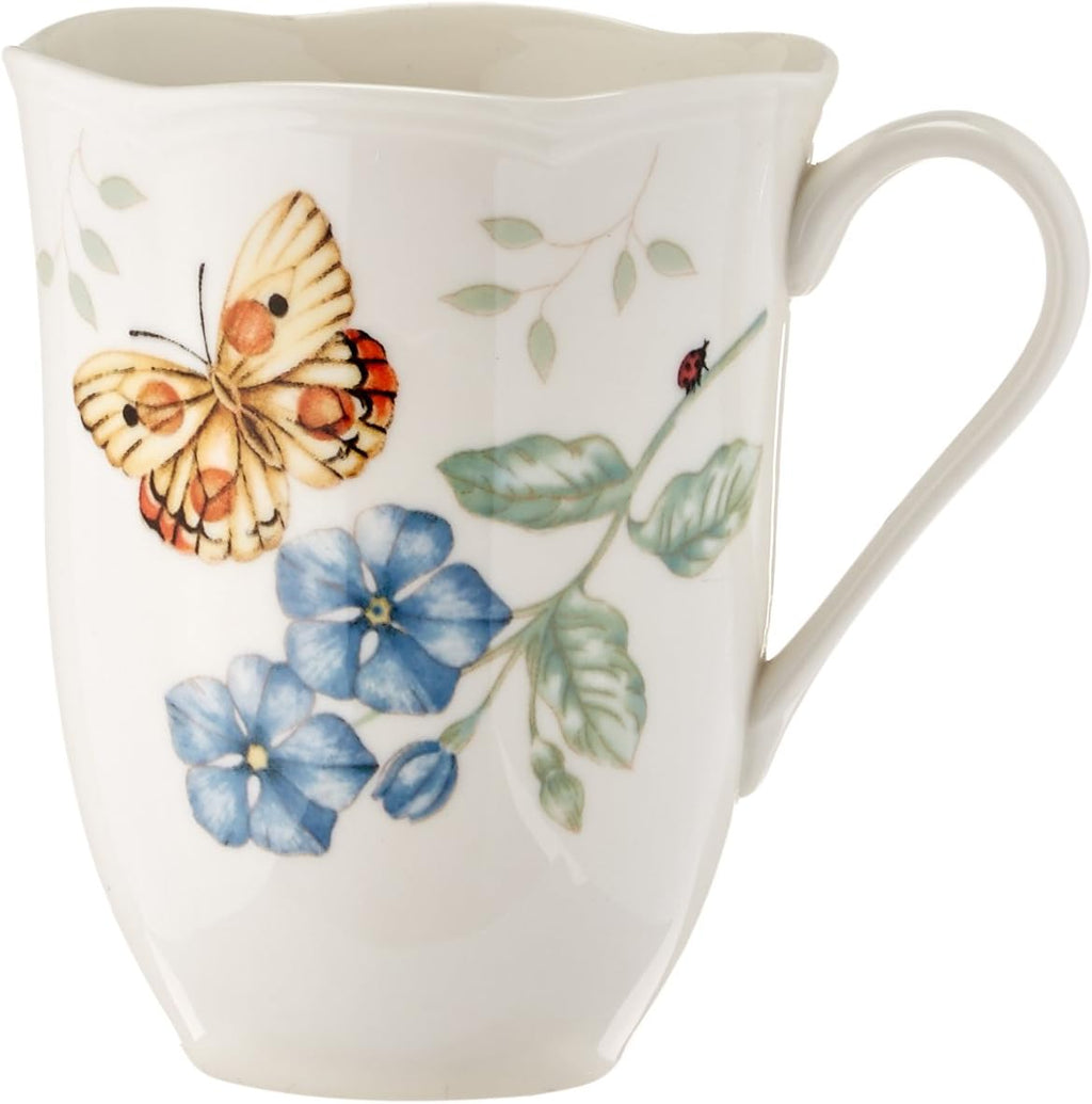 Lenox Dinnerware Set, Butterfly Meadow 18-Piece Set, Service For 6, White Porcelain, Butterfly And Flower Designs, Plates And Bowls Sets, Dishwasher Safe, Home & Kitchen (Assorted, 18 Pieces)