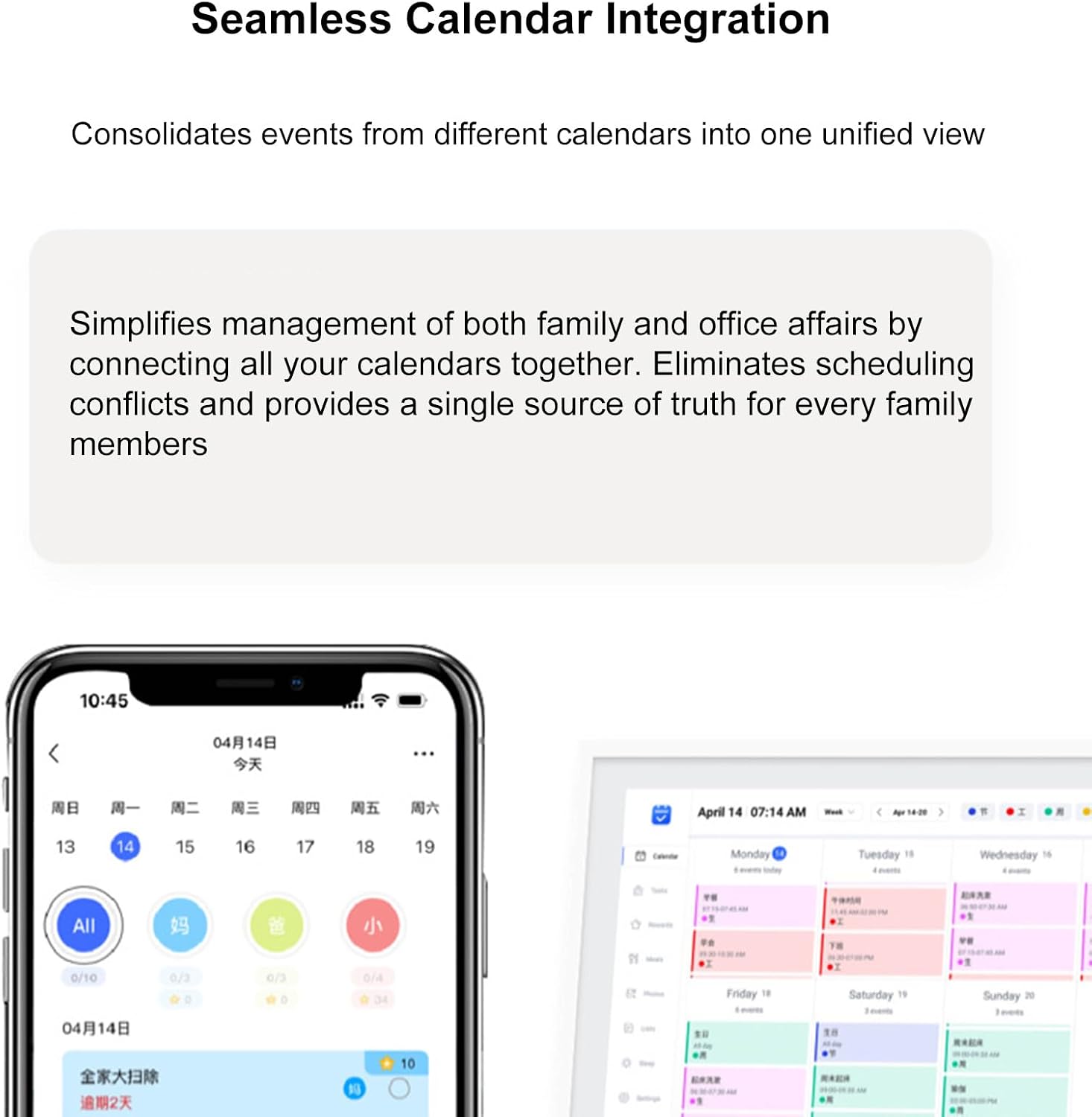 GOWENIC 10.1 Inch Smart WiFi Digital Calendar, Touchscreen Interactive Digital Planner Display for Family Schedules, Chore Chart & Meal Planner for Seamless Scheduling (US)