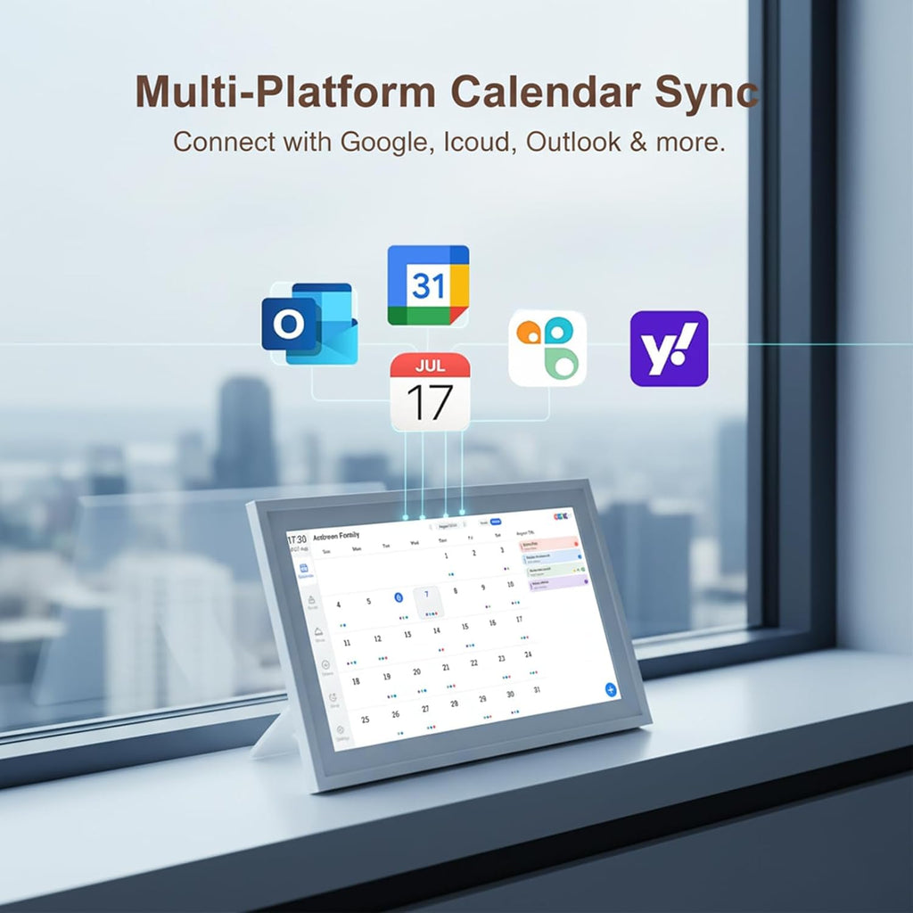 2 in 1 Voice Digital Calendar: Write, Speak & Sync to to-Dos - Touchscreen Family Schedule & Chore Chart with Meal Planner, Picture Frame & Lists (Family Hears Your Original Voice Reminders 10.1')