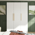 AIEGLE 3 Doors Wardrobe Armoire Closet, Large Freestanding Armoire Wardrobe Cabinet with Shelves & 2 Hanging Rod, Bedroom Wood Clothes Storage Cabinet Organizer, White (47.2' W x 19.7' D x 70' H)