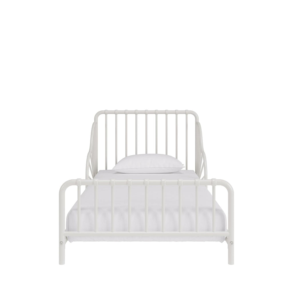 Little Seeds Quinn Whimsical Metal Toddler Bed, Off White