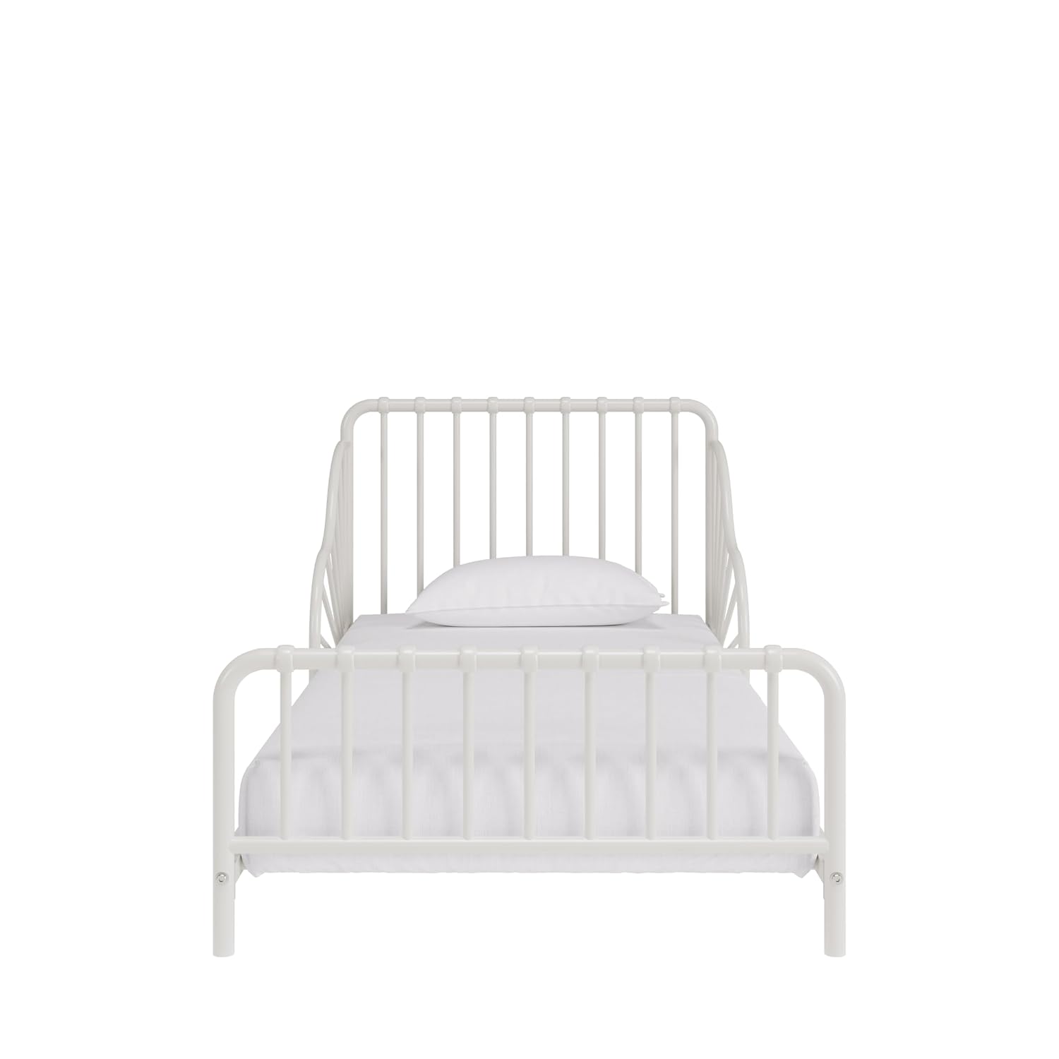 Little Seeds Quinn Whimsical Metal Toddler Bed, Off White