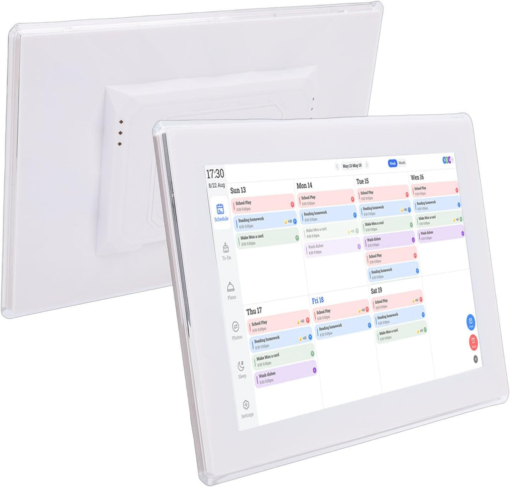 Zunate Smart Digital Calendar 10.1 Inch Touchscreen Display, WiFi Interactive Family Planner and Digital Photo Frame, 1GB RAM 32GB Storage, Scheduling | White (US Plug)