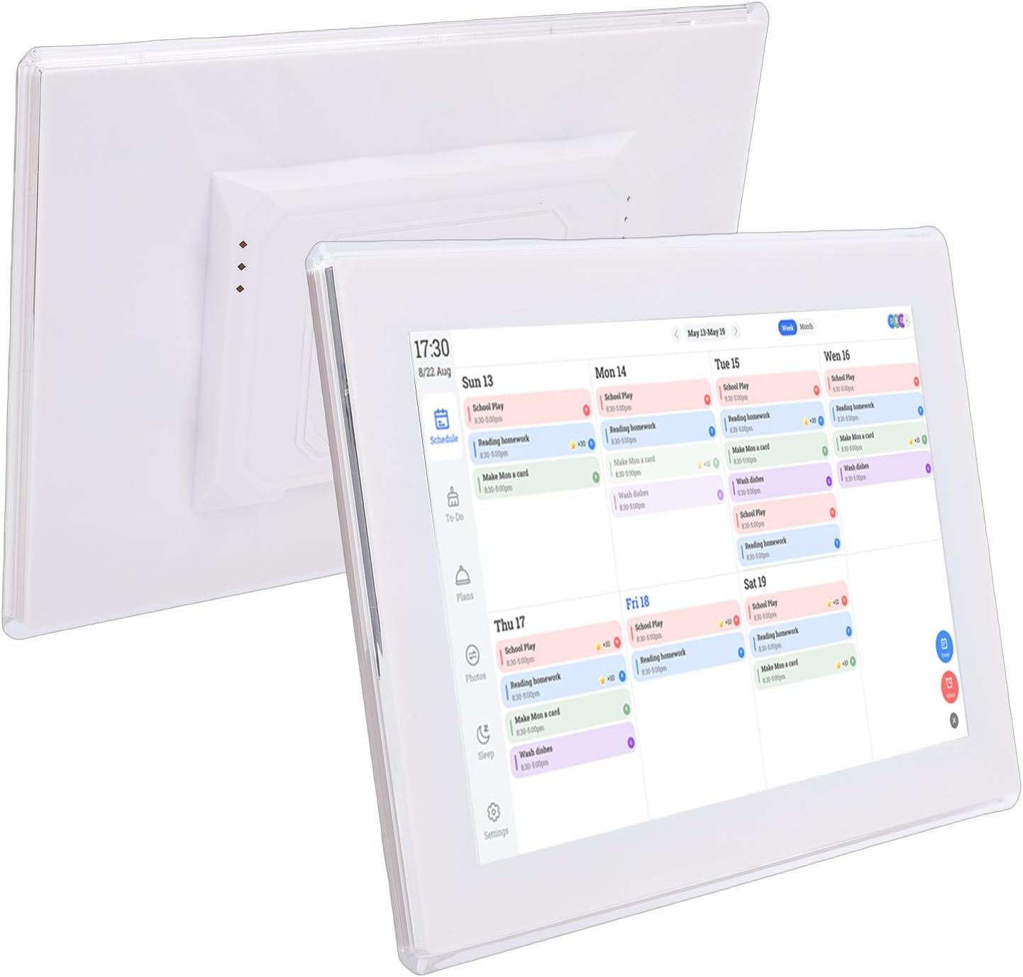 Zunate Smart Digital Calendar 10.1 Inch Touchscreen Display, WiFi Interactive Family Planner and Digital Photo Frame, 1GB RAM 32GB Storage, Scheduling | White (US Plug)