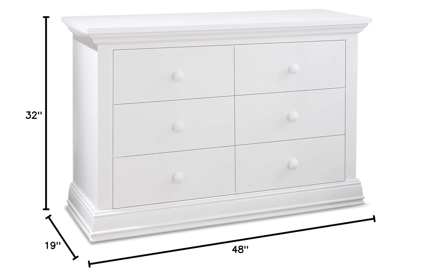 Sorelle Furniture Paxton Baby Dresser – Dresser for Nursery, Kids Bedroom Furniture, Baby Dresser Drawers, Storage for Child's Room with Drawers, Nursery Furniture for Infant-White