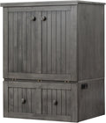 Mega Solutions Murphybedz Tuscany Murphy Cabinet Chest Bed with Charging Station 6 Inch (Galaxy Grey, Single)