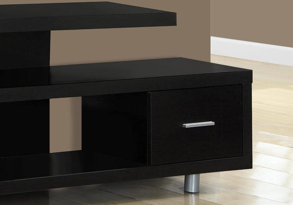 Monarch Specialties TV Stand with 1 Drawer, 60'W, Cappuccino