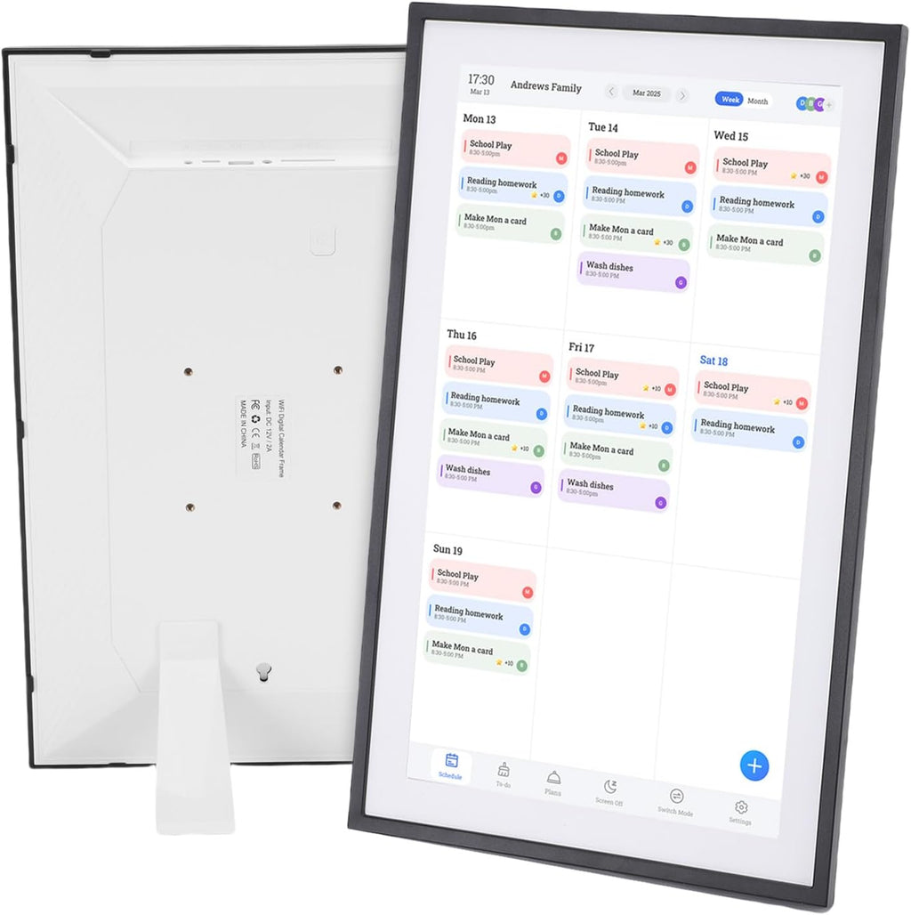 VBESTLIFE 15.6in Digital Calendar Chore Chart, 1080P HD Interactive Touchscreen, Smart Family Planner, Digital Calendar Wall & Desk Mountable (US)