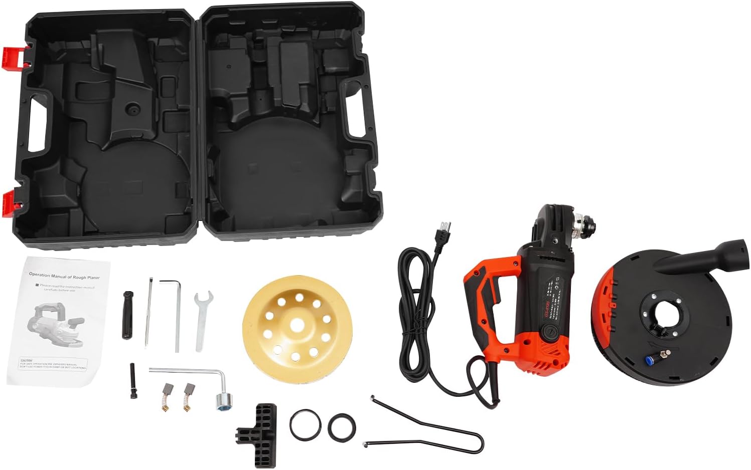 Concrete Grinder, 7' Grinding Wheel Angle Grinder Kit with Dust Shroud, 2200W Floor Grinde Tile Adhesive Removal Machine for Grinding Cement Walls, Floors, Roofs