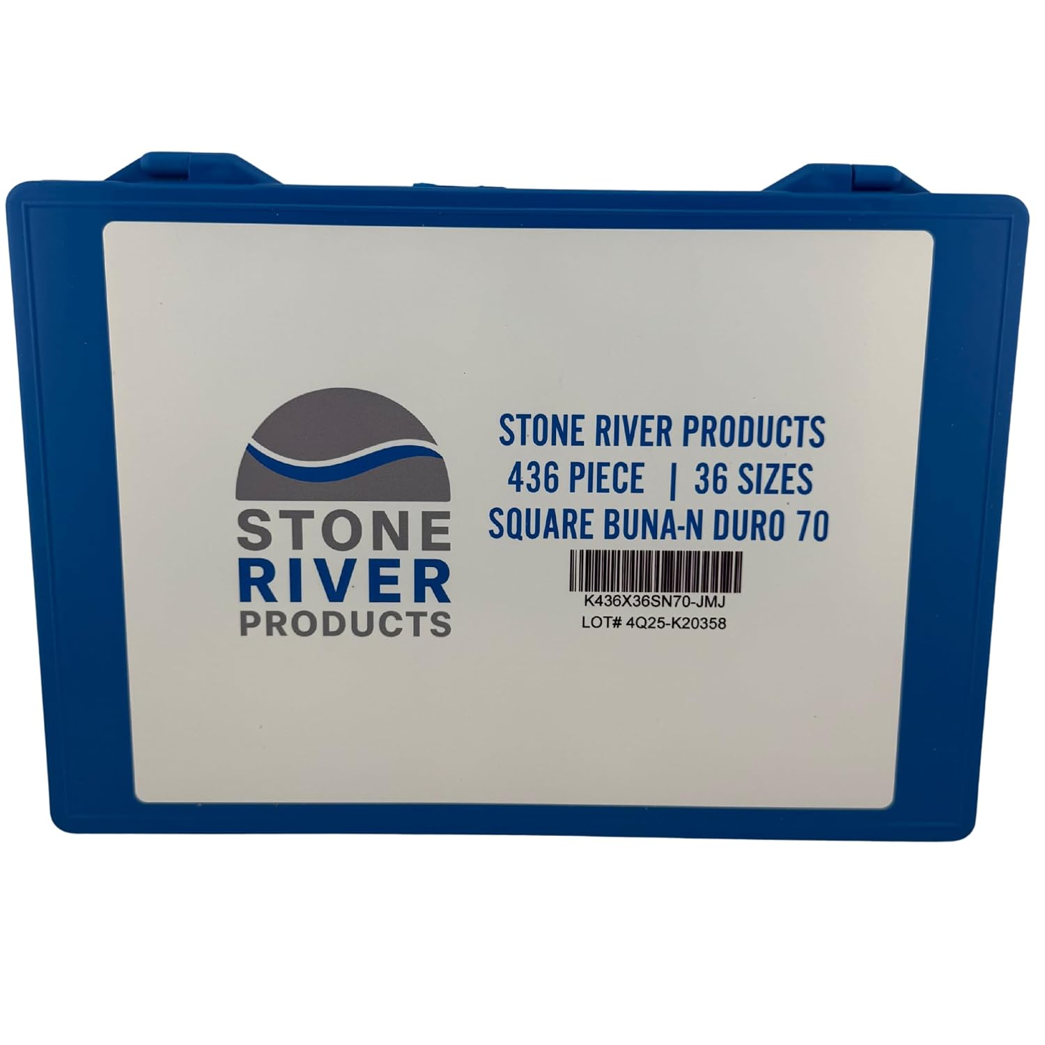 Stone River Products Industrial Square Buna-N Duro 70 Kit – 436 Pieces, 36 Sizes (Lathe Square Cut Washer Rings/O-Rings)