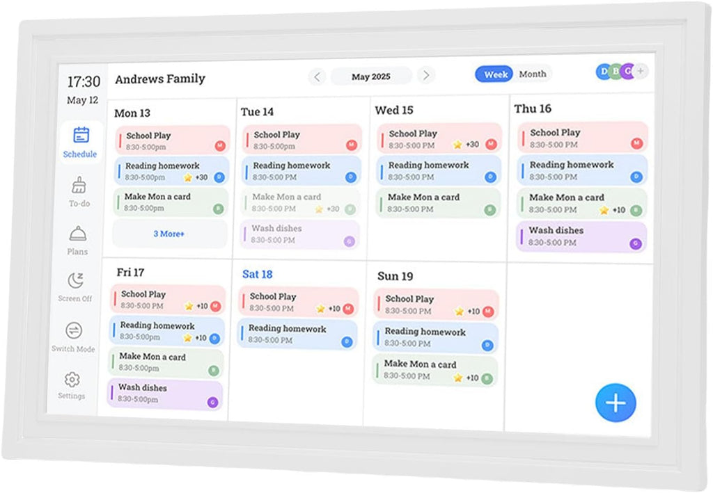 Dpofirs 15.6 Inch Wall Planner Digital Calendar | Touchscreen, Real Time Photo Sharing, Family Task Management, Art Display with Loop, Calendar Sync for Home & Office (white)