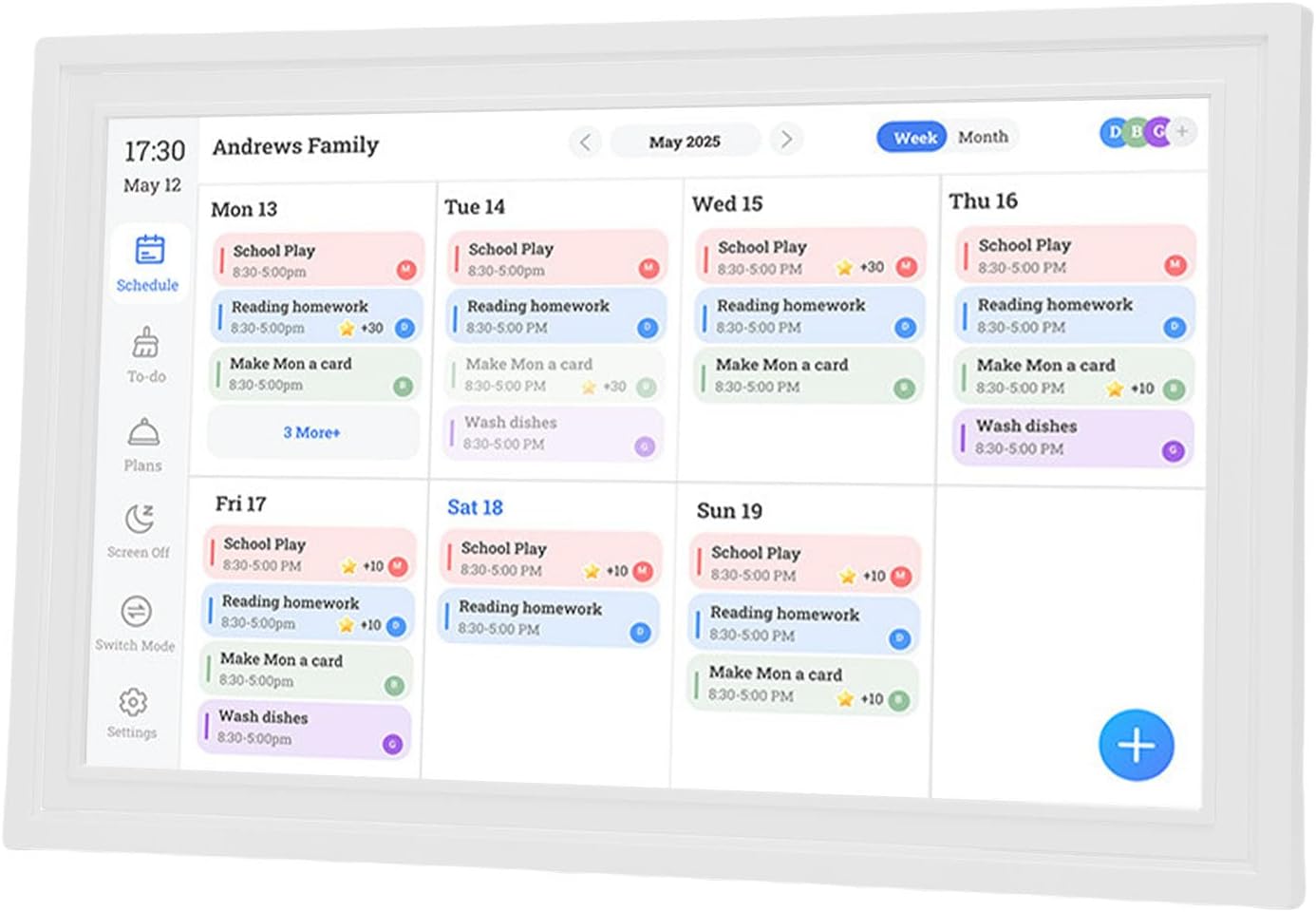 Dpofirs 15.6 Inch Wall Planner Digital Calendar | Touchscreen, Real Time Photo Sharing, Family Task Management, Art Display with Loop, Calendar Sync for Home & Office (white)