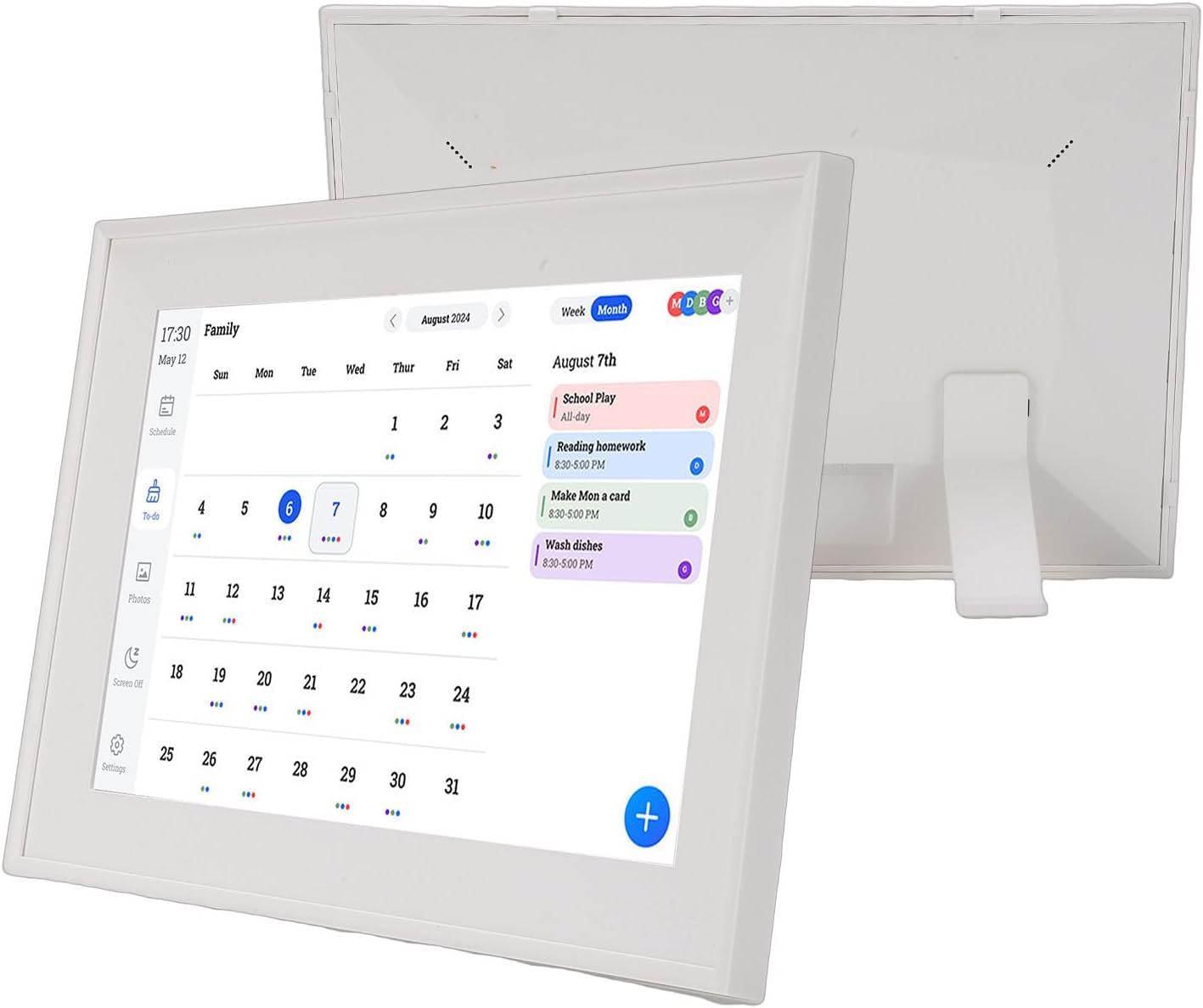 Digital Calendar, 10.1 Inch LCD Touch Screen Smart Calendar with Sync Electronic Wall, Digital Photo Frame and Chore Chart for Family Household Organization