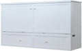 Mega Solutions Murphybedz Tuscany Murphy Cabinet Chest Bed with Charging Station 6 Inch (White, King)