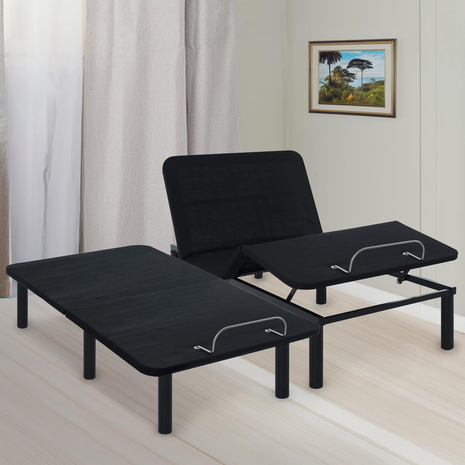 Naomi Home Serenity Split King Adjustable Bed Frame with Wireless Remote Ergonomic Head and Foot Incline Electric Bed Frame Easy Assembly Smart Frame Split King Size Ideal for Snoring Relief