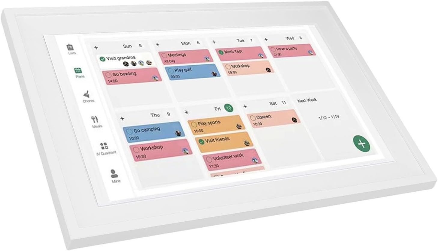 Tangxi 15.6 Inch Smart Digital Calendar 2025, Family Calendar with Touchscreen Chore Chart & Meal Planner for Family Schedules, Digital Photo Frame & Memo Board (US Plug 100‑240V)